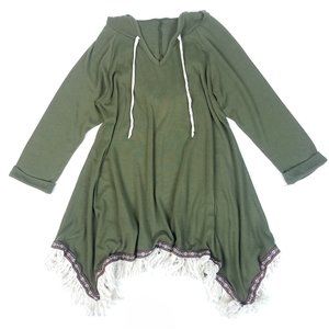 Altar’d State Green Fringed Hoodie